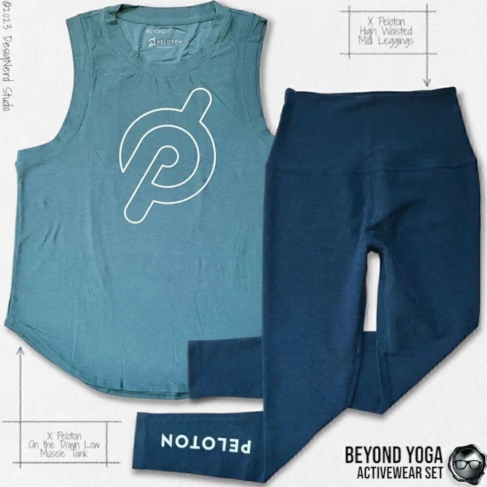 BEYOND YOGA X PELOTON ON THE DOWN LOW MUSCLE TANK + HIGH WAISTED MIDI LEGGINGS